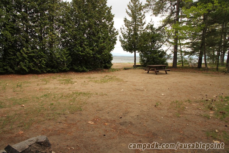 Campsite Photo of Site 8 at Ausable Point Campground, New York - Fireplace View