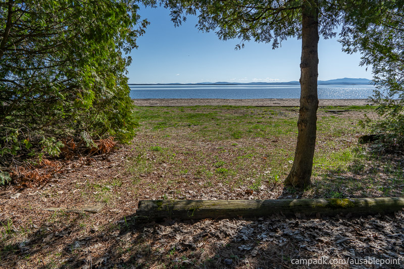 Campsite Photo of Site 8 at Ausable Point Campground, New York - Pathway Down to Water
