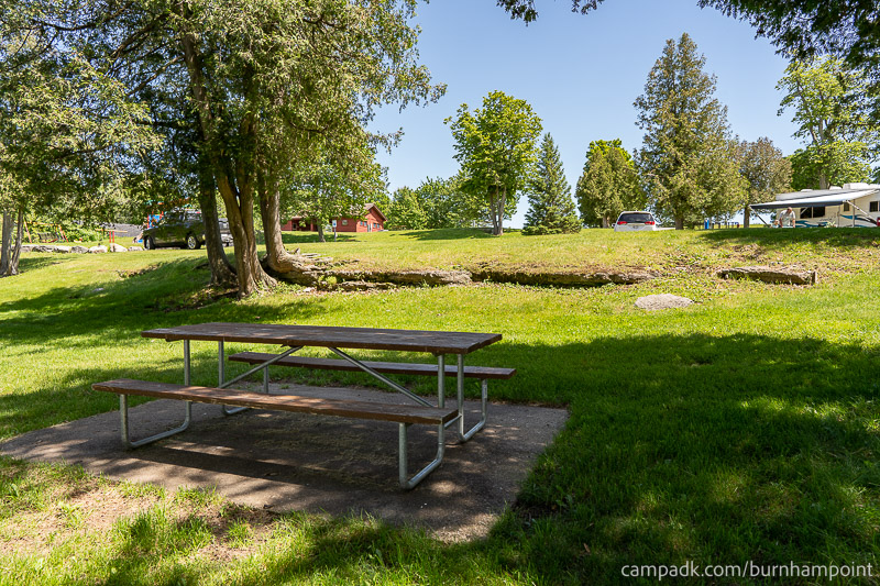 Campsite Photo of Site 47 at Burnham Point State Park, New York - Looking Back Towards Road