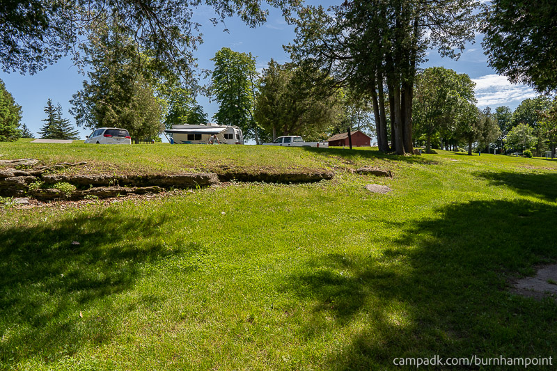 Campsite Photo of Site 47 at Burnham Point State Park, New York - Looking Back Towards Road