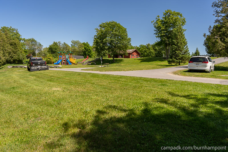 Campsite Photo of Site 47 at Burnham Point State Park, New York - Looking Back Towards Road