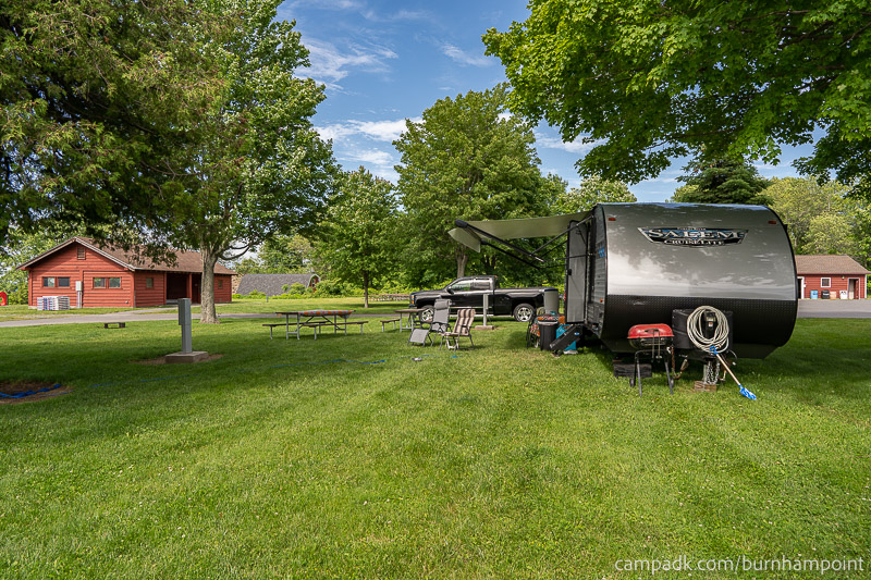 Campsite Photo of Site 8 at Burnham Point State Park, New York - Cross Site View