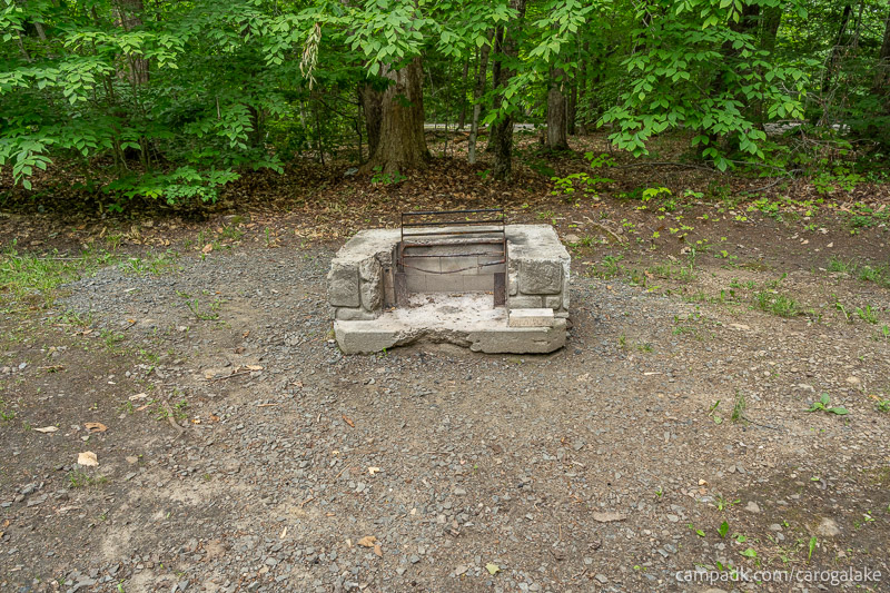 Campsite Photo of Site 2 at Caroga Lake Campground, New York - Fireplace View