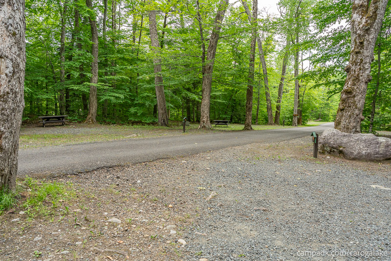 Campsite Photo of Site 2 at Caroga Lake Campground, New York - Looking Back Towards Road