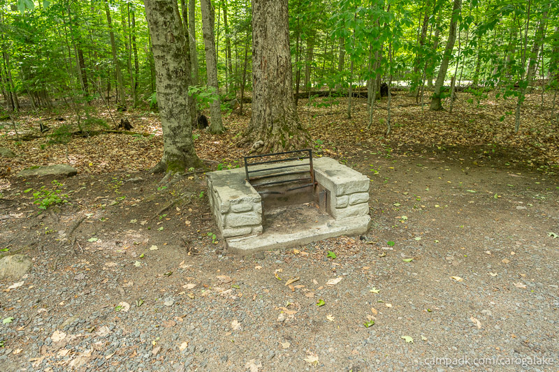 Campsite Photo of Site 13 at Caroga Lake Campground, New York - Fireplace View