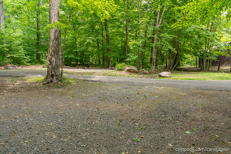 Campsite Photo of Site 13 at Caroga Lake Campground, New York - Looking Back Towards Road
