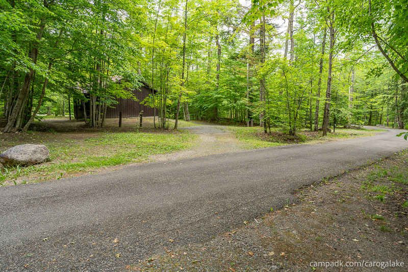 Campsite Photo of Site 13 at Caroga Lake Campground, New York - Looking Back Towards Road
