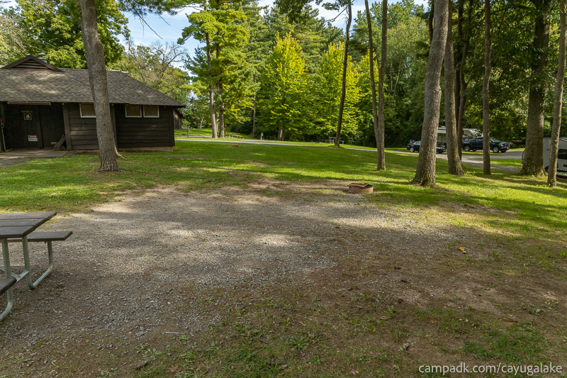 Campsite Photo of Site 12 at Cayuga Lake State Park, New York - Cross Site View