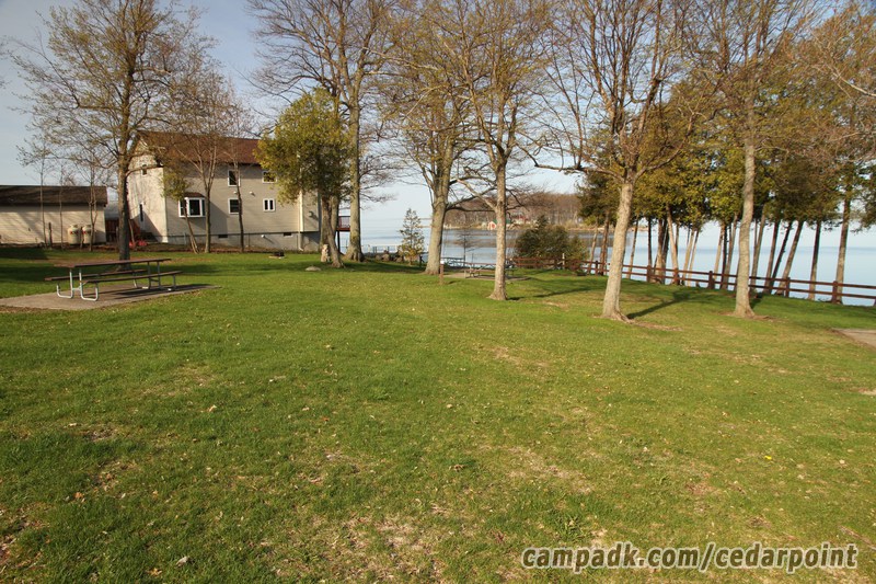 Campsite Photo of Site 4 at Cedar Point State Park, New York - Looking at Site from Road Sign Visible
