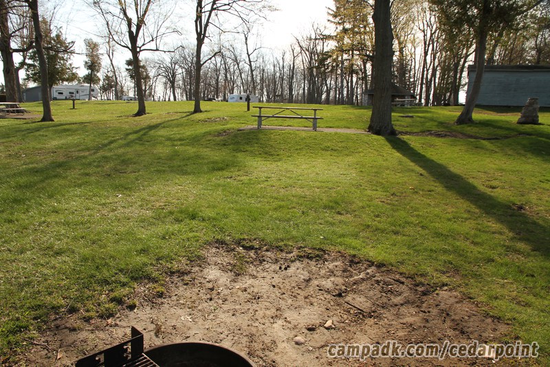 Campsite Photo of Site 4 at Cedar Point State Park, New York - Looking Back Towards Road