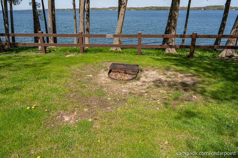Campsite Photo of Site 4 at Cedar Point State Park, New York - Fireplace View
