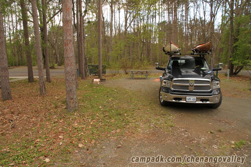 Campsite Photo of Site 89 at Chenango Valley State Park, New York - Looking at Site from Road