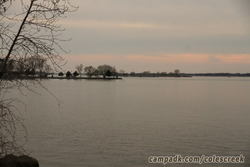 Campsite Photo of Site 203 at Coles Creek State Park, New York - View from Shoreline