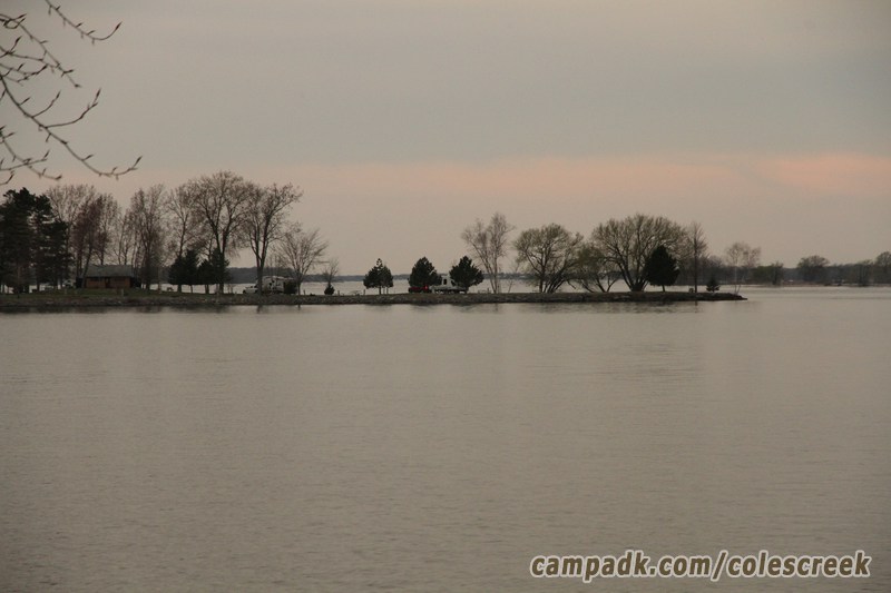 Campsite Photo of Site 203 at Coles Creek State Park, New York - View from Shoreline