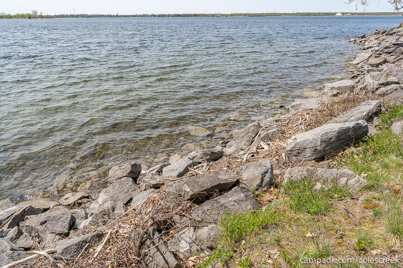 Campsite Photo of Site 83 at Coles Creek State Park, New York - Shoreline and View