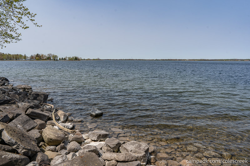 Campsite Photo of Site 203 at Coles Creek State Park, New York - View from Shoreline