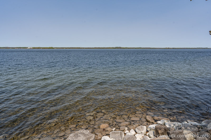 Campsite Photo of Site 203 at Coles Creek State Park, New York - View from Shoreline