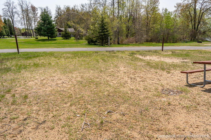 Campsite Photo of Site 203 at Coles Creek State Park, New York - Looking Back Towards Road