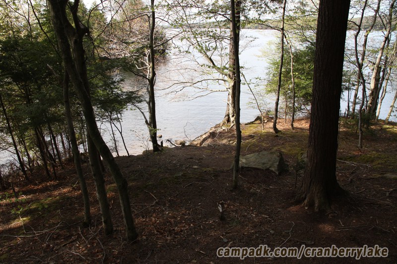 Campsite Photo of Site 14 at Cranberry Lake Campground, New York - Pathway Down to Water