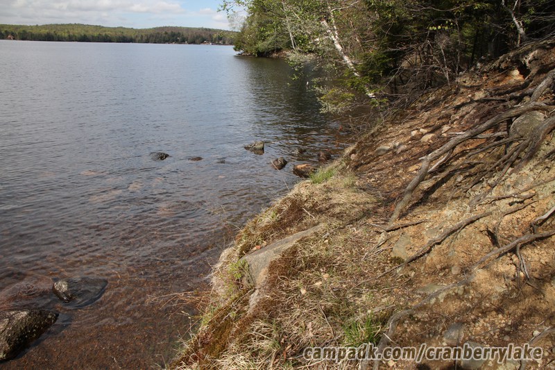 Campsite Photo of Site 14 at Cranberry Lake Campground, New York - Shoreline