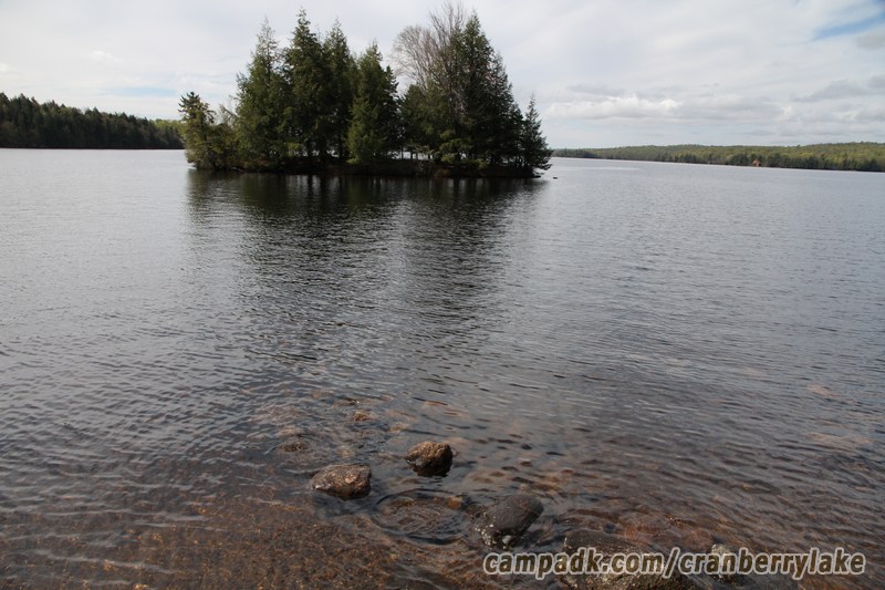 Campsite Photo of Site 14 at Cranberry Lake Campground, New York - View from Shoreline