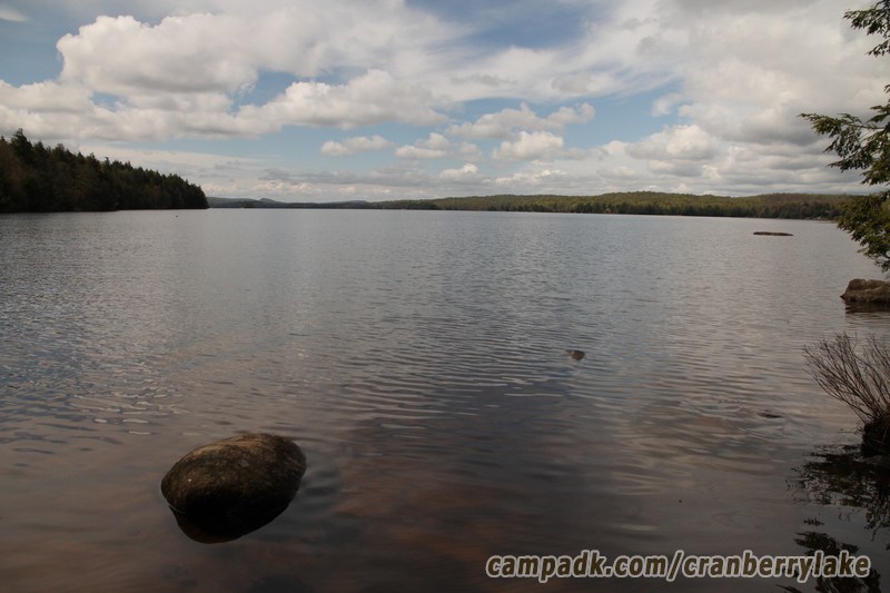 Campsite Photo of Site 45 at Cranberry Lake Campground, New York - View from Shoreline