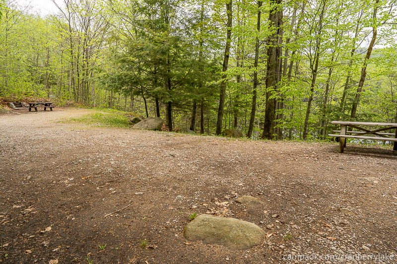 Campsite Photo of Site 14 at Cranberry Lake Campground, New York - Cross Site View