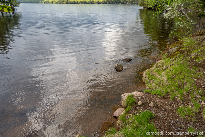 Campsite Photo of Site 14 at Cranberry Lake Campground, New York - Shoreline