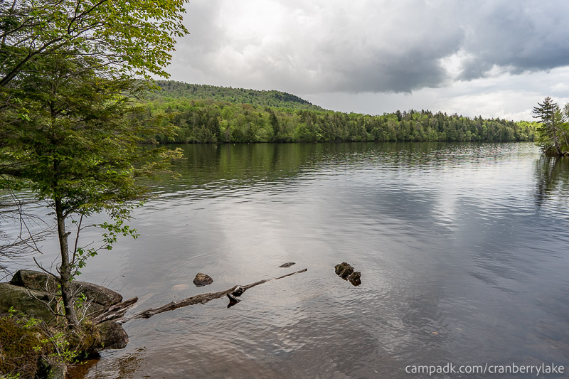 Campsite Photo of Site 14 at Cranberry Lake Campground, New York - View from Shoreline