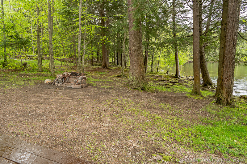 Campsite Photo of Site 45 at Cranberry Lake Campground, New York - Cross Site View