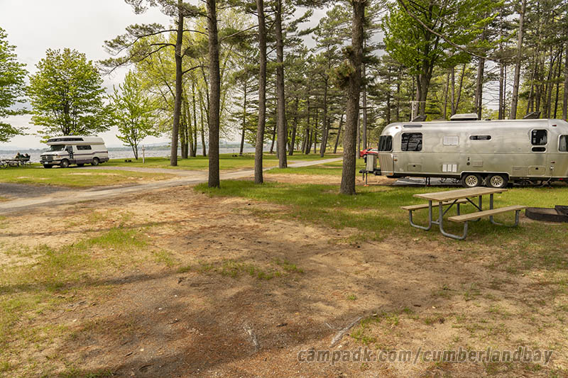 Campsite Photo of Site 52 at Cumberland Bay State Park, New York - Cross Site View