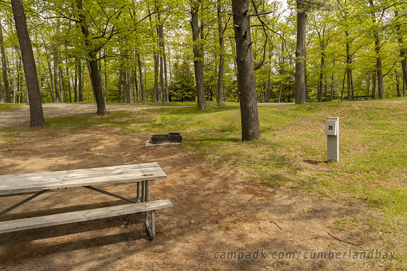 Campsite Photo of Site 39 at Cumberland Bay State Park, New York - Cross Site View