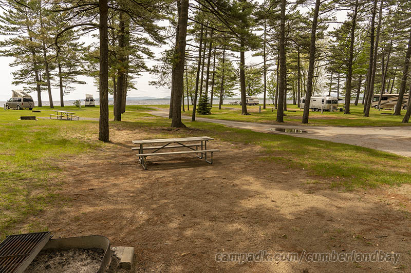 Campsite Photo of Site 39 at Cumberland Bay State Park, New York - Cross Site View