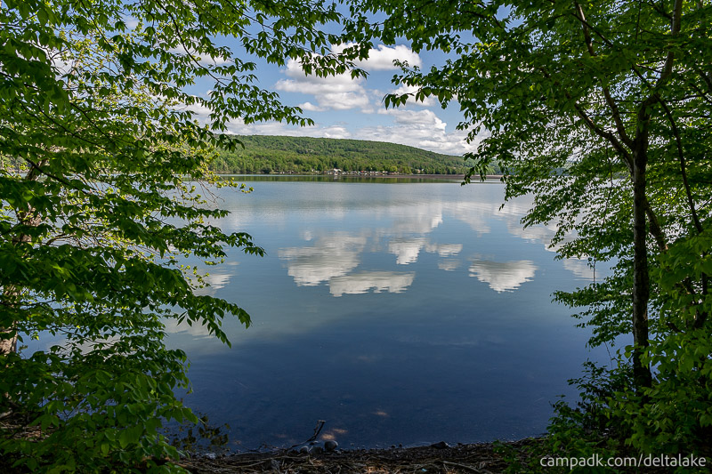 Campsite Photo of Site 92 at Delta Lake State Park, New York - View from Shoreline