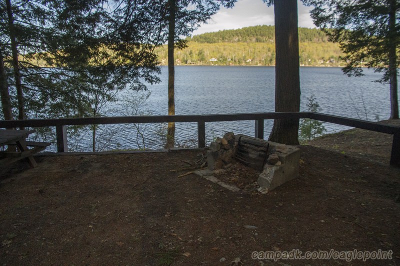 Campsite Photo of Site 57 at Eagle Point Campground, New York - Fireplace View