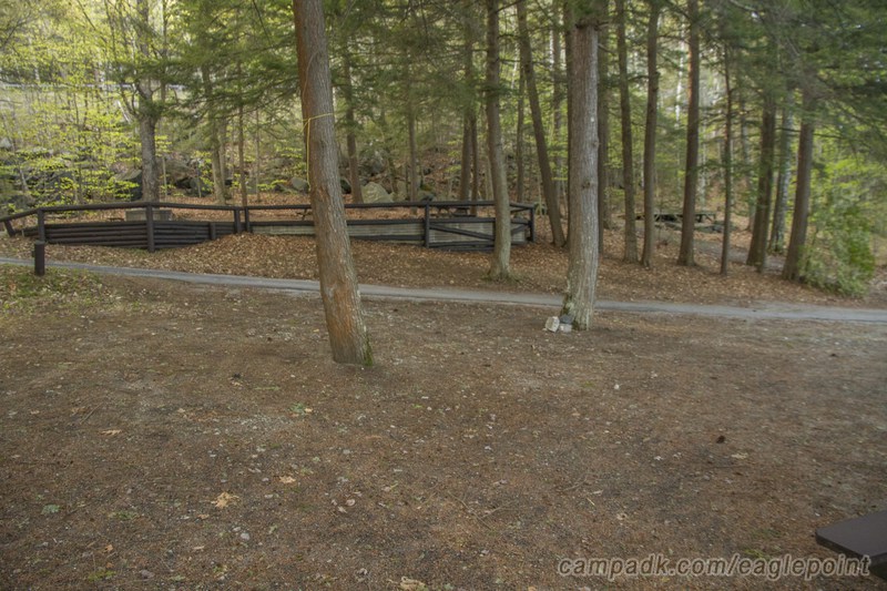 Campsite Photo of Site 57 at Eagle Point Campground, New York - Looking Back Towards Road