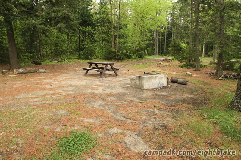 Campsite Photo of Site 112 at Eighth Lake Campground, New York - Looking Back Towards Road
