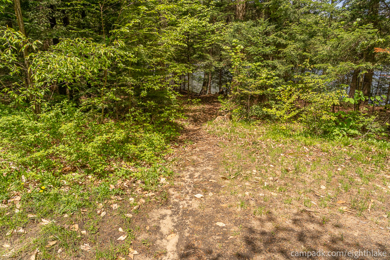 Campsite Photo of Site 25 at Eighth Lake Campground, New York - Pathway Down to Water