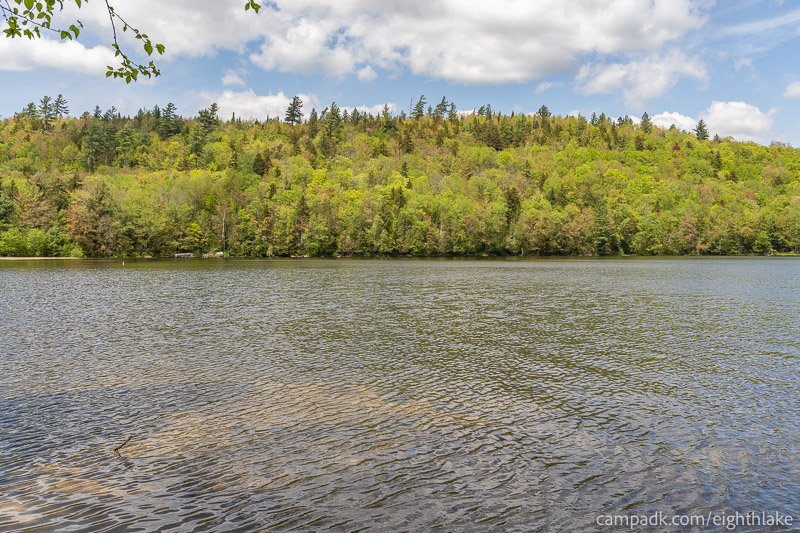 Campsite Photo of Site 25 at Eighth Lake Campground, New York - View from Shoreline