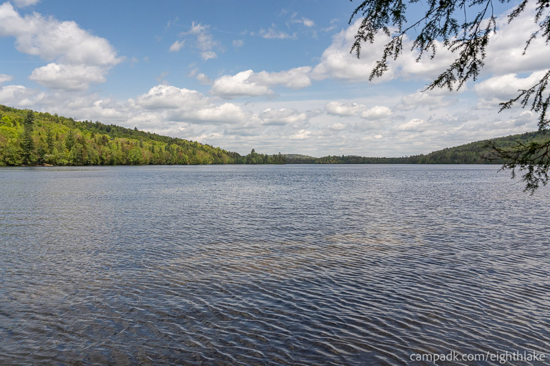 Campsite Photo of Site 25 at Eighth Lake Campground, New York - View from Shoreline