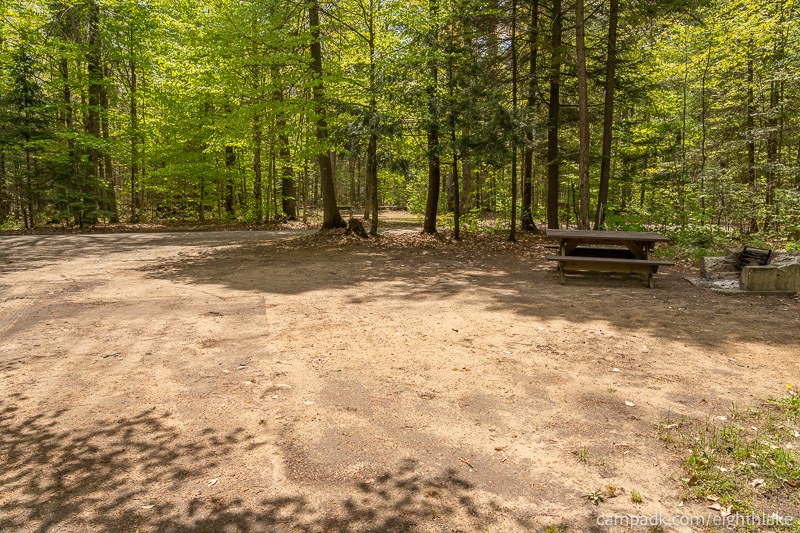 Campsite Photo of Site 25 at Eighth Lake Campground, New York - Looking Back Towards Road