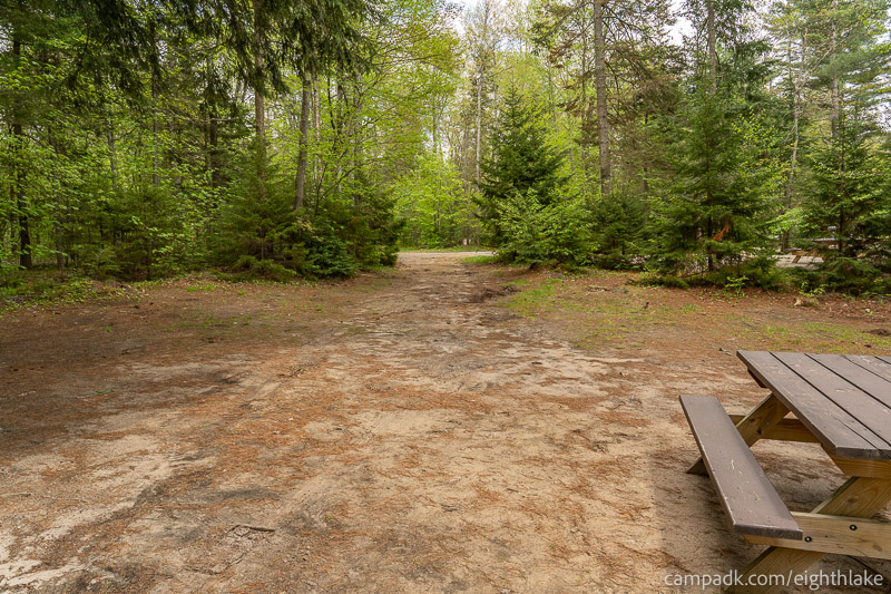 Campsite Photo of Site 112 at Eighth Lake Campground, New York - Looking Back Towards Road