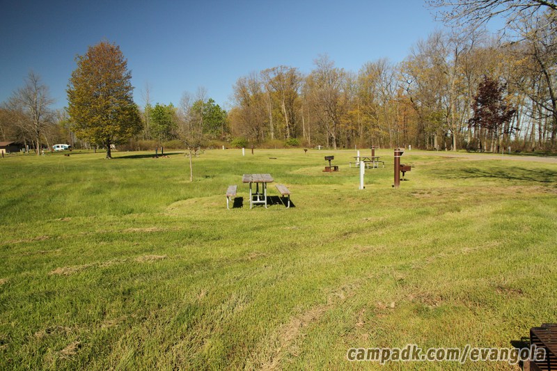 Campsite Photo of Site 6 at Evangola State Park, New York - Cross Site View