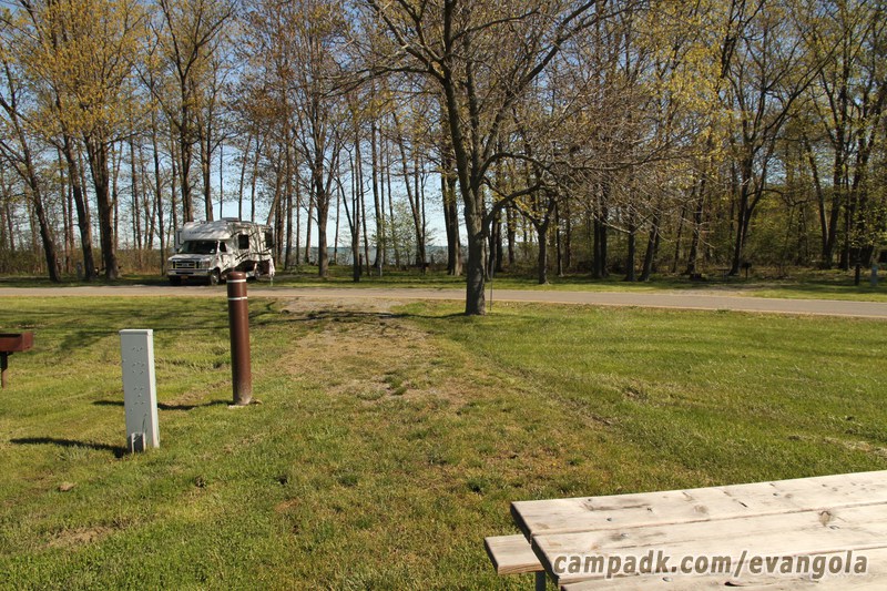 Campsite Photo of Site 6 at Evangola State Park, New York - Looking Back Towards Road