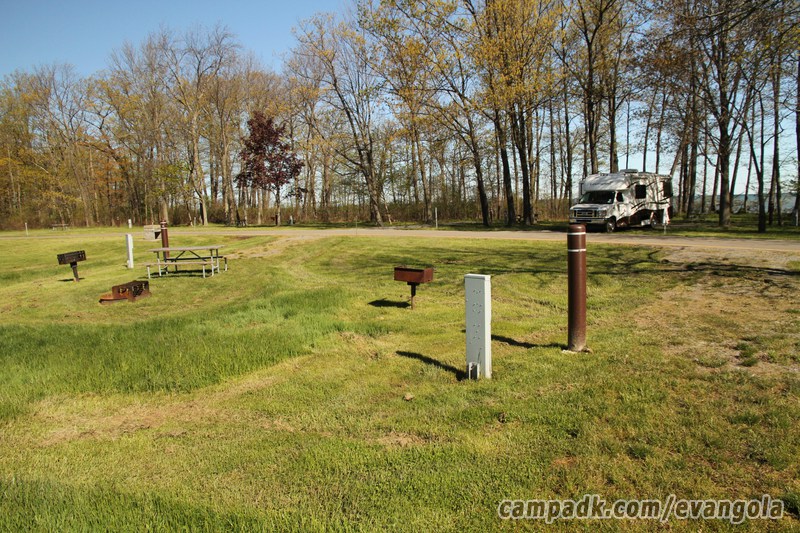Campsite Photo of Site 6 at Evangola State Park, New York - Looking Back Towards Road