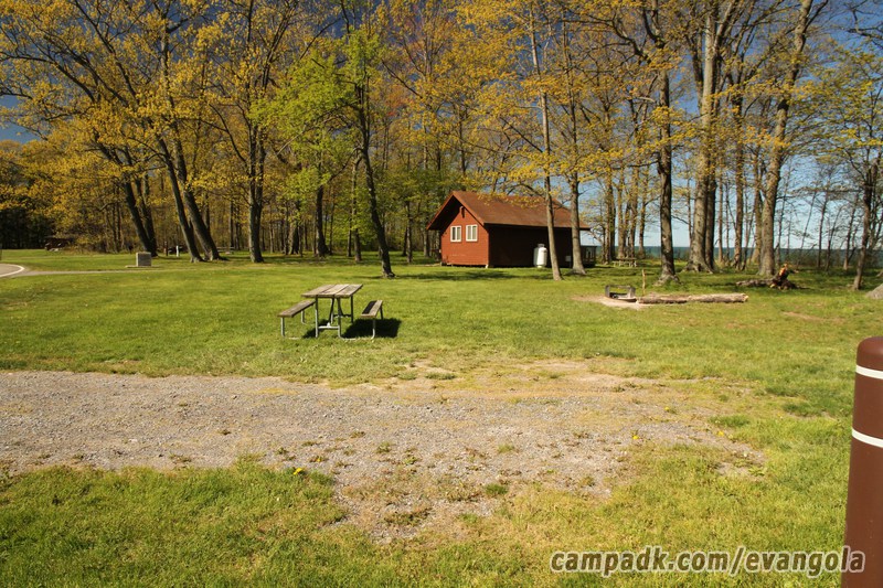 Campsite Photo of Site 37 at Evangola State Park, New York - Cross Site View