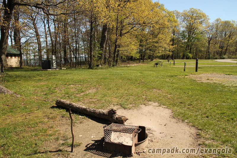 Campsite Photo of Site 37 at Evangola State Park, New York - Cross Site View