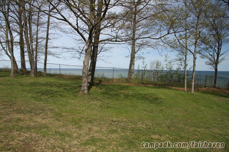 Campsite Photo of Site 261 at Fair Haven Beach State Park, New York - View from Shoreline