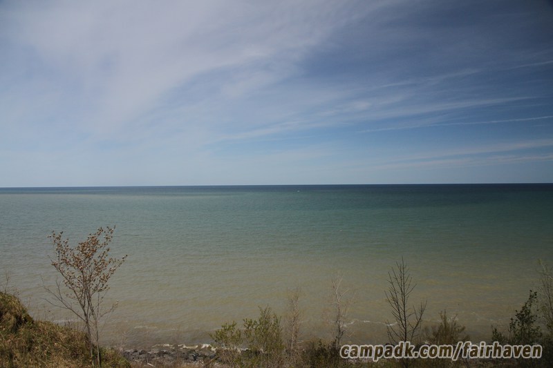Campsite Photo of Site 261 at Fair Haven Beach State Park, New York - View from Shoreline