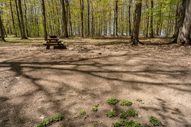 Campsite Photo of Site 75 at Fair Haven Beach State Park, New York - Cross Site View